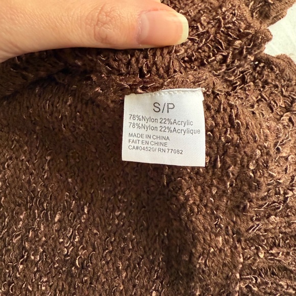 Valenti brown chunky knit ruffled cardigan - Picture 8 of 11